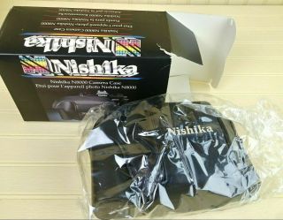 Vintage Nishika N8000 35mm 3D Camera,  Case,  Twin Light Flas,  VHS Instruction NOS 9
