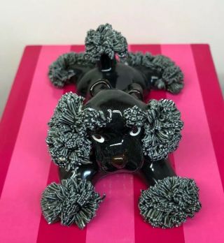 5” Long Vintage 1950’s Spaghetti Poodle Black In Laying Down