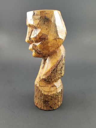 Vintage Hand Craved Wood Tiki Hawaiian Polynesian 7 inches tall 2