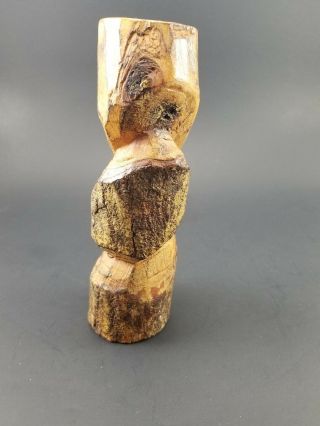 Vintage Hand Craved Wood Tiki Hawaiian Polynesian 7 inches tall 3