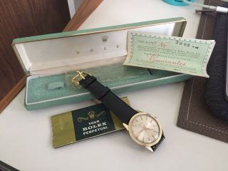 Rolex Vintage 14k Gold Filled,  Cal 1530,  Automatic Watch Box And Papers,  1962