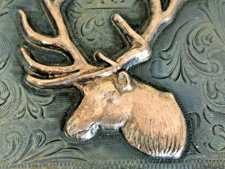 Vintage Edward H Bohlin Silver and 10k Gold Hollywood Bohlinmade Elk Belt Buckle 4