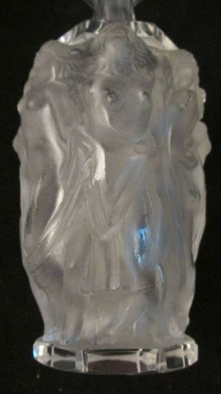 Antique R.  Lalique Art Nouveau French Glass Wine Decanter /Nude Women 4
