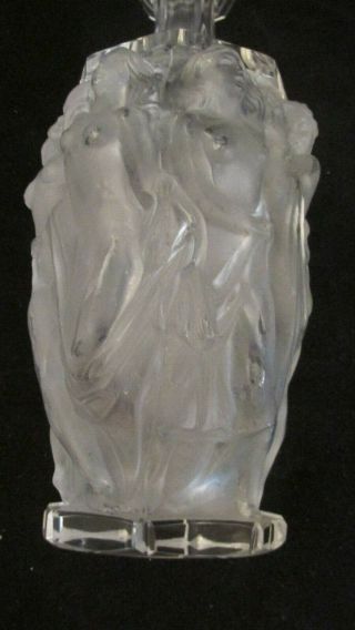 Antique R.  Lalique Art Nouveau French Glass Wine Decanter /Nude Women 7