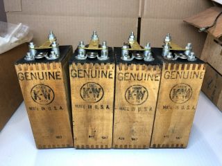 4 Nos Vintage 1957 K - W Ford Model T / A Wooden Buzz Coil Ignition Boxes