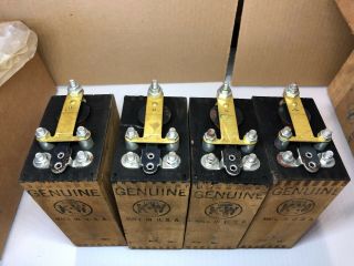 4 NOS VINTAGE 1957 K - W FORD MODEL T / A WOODEN BUZZ COIL IGNITION BOXES 2