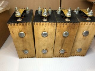 4 NOS VINTAGE 1957 K - W FORD MODEL T / A WOODEN BUZZ COIL IGNITION BOXES 5