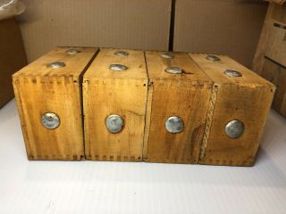 4 NOS VINTAGE 1957 K - W FORD MODEL T / A WOODEN BUZZ COIL IGNITION BOXES 8