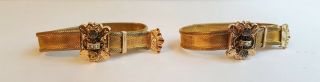 Victorian Mesh Slide Bracelets Gold Filled,  Pearl Mounted Lovely 5