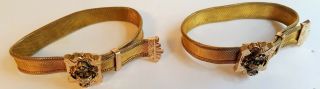 Victorian Mesh Slide Bracelets Gold Filled,  Pearl Mounted Lovely 6