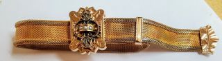 Victorian Mesh Slide Bracelets Gold Filled,  Pearl Mounted Lovely 8