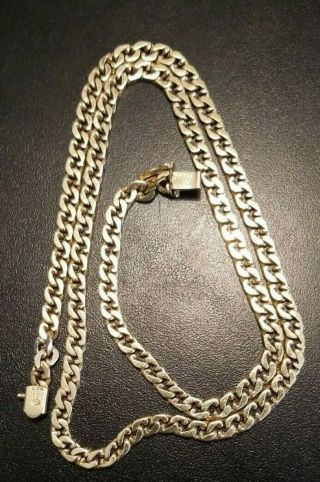 Vintage Authentic 14k Solid Yellow Gold Curb Chain Necklace,  / - 20.  5 ",  / - 32g