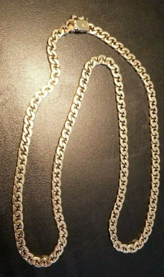 Vintage Authentic 14k Solid Yellow Gold Curb Chain Necklace,  / - 20.  5 