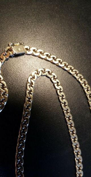 Vintage Authentic 14k Solid Yellow Gold Curb Chain Necklace,  / - 20.  5 
