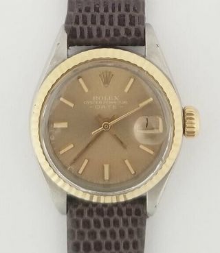 Vintage Rolex Oyster Perpetual Date Gold & Steel Ladies Watch Ref: 6917
