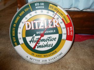 Vintage Advertising Thermometer Ditzler Auto Finish Paint body Repair Shop 3