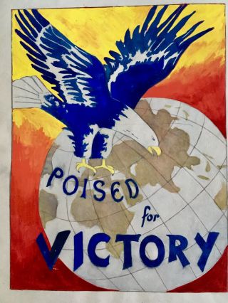 Poised For Victory - Ww2 Illustration Art - Eagle - Possibly A Poster Design
