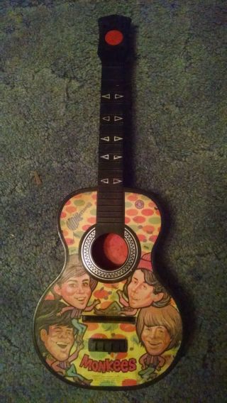 1966 Monkees Rare Vintage Plastic Mattel Raybert Guitar 20 " Long