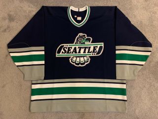 Seattle Thunderbirds Ccm Vintage Authentic On - Ice Hockey Game Jersey,  54