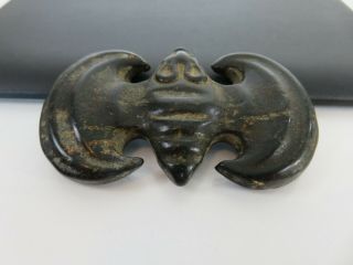 Old Chinese Hand Carved Jade Bat Paperweight