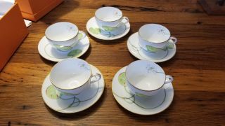 Hermes Nil (nile) Porcelain China Teacup And Saucer - Rare & Perfect