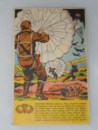 1942 Wwii U.  S.  Army Parachute Troops Paratroopers Ward’s Tip - Top Bread Card