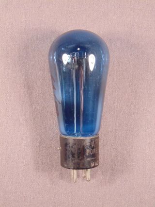 1 No.  145 ARCTURUS Blue Globe Engraved Base Antique Radio Amp Vacuum Tube RARE 2