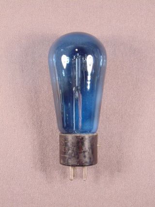 1 No.  145 ARCTURUS Blue Globe Engraved Base Antique Radio Amp Vacuum Tube RARE 3