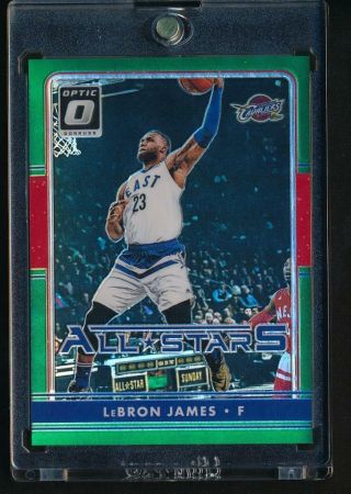 2016 - 17 Optic Donruss All - Star Green Prizm 5/5 Rare Than Gold 1/1 Lebron James