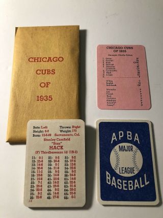 Apba Gtop 1935 Chicago Cubs Nm - 12 On 53