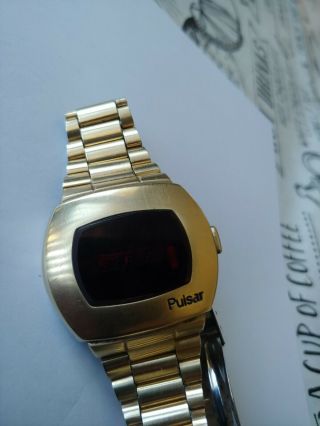 RARE Vintage Pulsar P2 1972 LED Digital Watch 14K Gold Filled - James Bond? 6