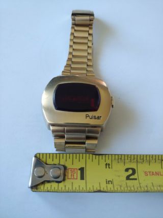 RARE Vintage Pulsar P2 1972 LED Digital Watch 14K Gold Filled - James Bond? 8