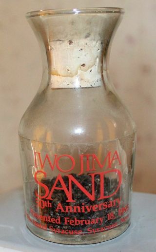 Iwo Jima Sand 1995 Iwo Veterans Dinner Bottle Japanese Wwii Ww2