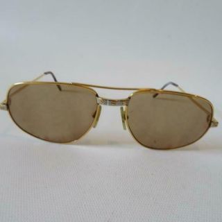 Mens Cartier Santos 58 18 Romance 18k Gold Plate Metal Sunglasses