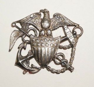 Wwii Us Public Health Service Usphs Cap Hat Badge Insignia Sterling Silver M2597