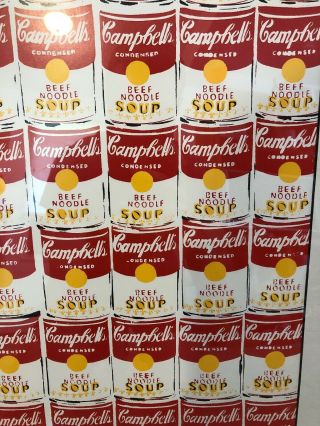 Andy Warhol Signed Autographed ‘100 Cans ' Print Campbell’s Beef Soup Vintage 4