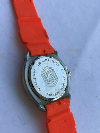 Vintage TAG Heuer Professional Orange Divers (200m) stainless steel mens watch 6