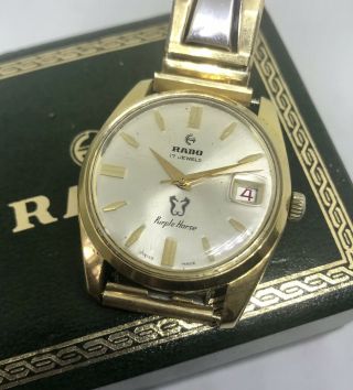 Vintage Rado Purple Horse Automatic With Red Date Plus Rado Box