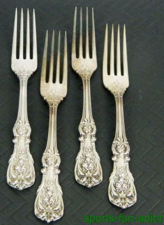 4pc Francis I By Reed & Barton Sterling Silver 7 3/4 " Dinner Forks Old Mark