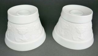 Pr Danish Bjorn Wiinblad Rosenthal Studio Linie Relief Porcelain Candle Holders