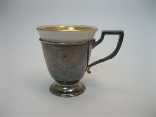 Set of 12 Vintage Lenox / Sterling Silver Demitasse Cups w Gold Rims 3