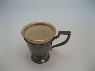 Set of 12 Vintage Lenox / Sterling Silver Demitasse Cups w Gold Rims 4