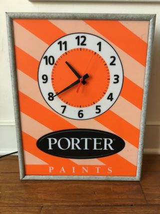 RARE VINTAGE PORTER PAINTS LIGHTED CLOCK THAT AND KEEPS TIME 2