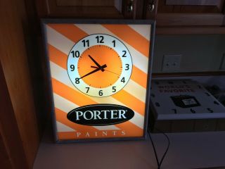 RARE VINTAGE PORTER PAINTS LIGHTED CLOCK THAT AND KEEPS TIME 4