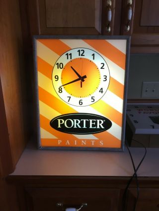 RARE VINTAGE PORTER PAINTS LIGHTED CLOCK THAT AND KEEPS TIME 5