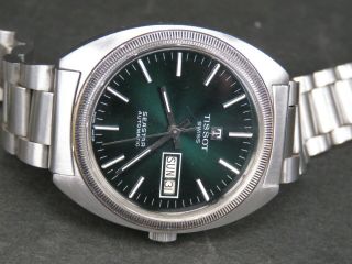 VINTAGE TISSOT SEASTAR 2571 STAINLESS STEEL SWISS DAY DATE AUTOMATIC MENS WATCH 3