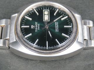 VINTAGE TISSOT SEASTAR 2571 STAINLESS STEEL SWISS DAY DATE AUTOMATIC MENS WATCH 4