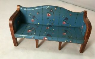 Tynietoy Sheraton Settee In Blue With Purple And Pink Flowers