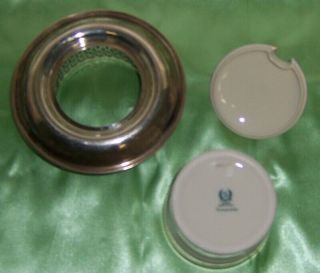 Tiffany Sterling Silver Pierced Holder With RARE Lenox Porcelain Jelly Jar 5