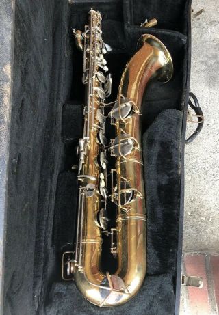 Vintage Conn Baritone Saxophone With Case.  Low A.  Needs